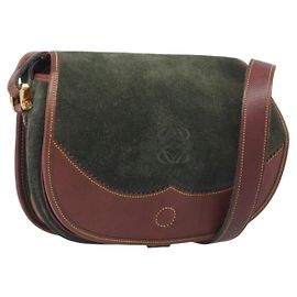 LOEWE Bolso de hombro de ante verde oro Otro
