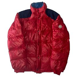 Moncler Vintage Red Lacquered Boudin Down Jacket Black White Red