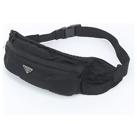 Prada Tessuto Nylon Triangle Logo Body Bag Black