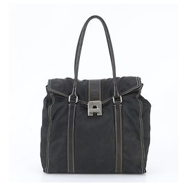 Saco Tote Prada em nylon Tessuto e couro Preto