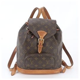 Mochila Louis Vuitton Monogram Montsouris MM em couro Marrom