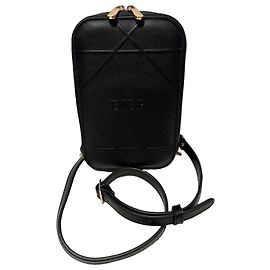Dior Beauty Uniforme Black Leather Shoulder Pouch Black