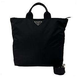 Saco Tote PRADA Re-Nylon Preto Branco