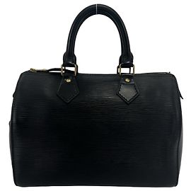 Louis Vuitton Vintage Speedy 25 Epi Leather Handbag Black