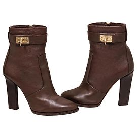 Givenchy Shark Lock Bottines en cuir marron Marron