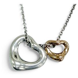 Autre Marque Collar Double Open Heart Elsa Peretti de Tiffany & Co. Plata Dorado