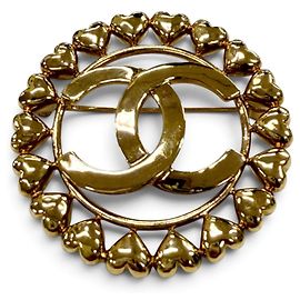 Spilla Chanel Gold Coco Mark Heart Circle D'oro