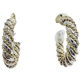 Autre Marque Pendientes de aro Tiffany & Co. Combination Twist Chain Plata Dorado