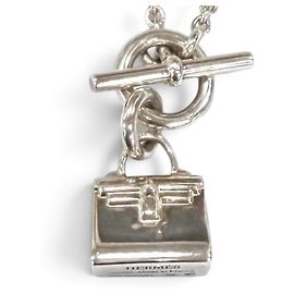 Hermès Hermes Amulette Kelly Ag925 Silver Necklace Silvery