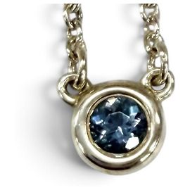 Autre Marque Colar com Pendente Aquamarine Elsa Peretti da Tiffany & Co. Prata Azul