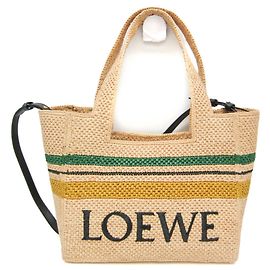 Loewe Font Tote Medium Shoulder Bag Beige Green Yellow