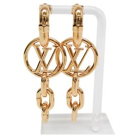 Boucles d'oreilles puces Louis Vuitton Gold Doré