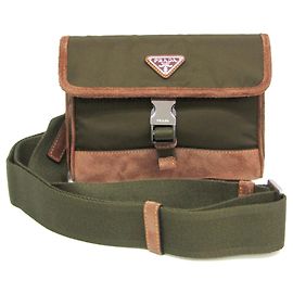 Prada Re-Nylon Smartphone Case with Strap 2ZH108 Khaki Light brown