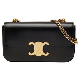 Céline Borsa a tracolla con catena Celine Triomphe Claude Nero