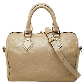 Sac à main Louis Vuitton Monogram Empreinte Speedy Bandoulière 25 Gris