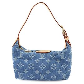 Louis Vuitton Monogram Denim Pochette Azul Monograma