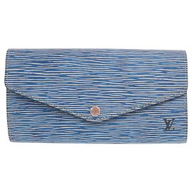 Louis Vuitton Portefeuille Sarah Epi Denim Long Wallet Blue