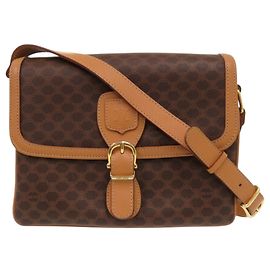 Céline Celine Macadam Vintage M16 Brown Shoulder Bag Brown