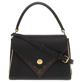 Bolsa Louis Vuitton Double V Monogram Canvas Leather Marrom Preto