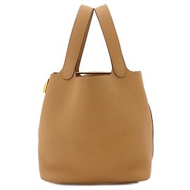 Autre Marque Piko Hermes Picotin Lock 22 MM Handbag Brown Beige