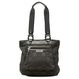 Salvatore Ferragamo Ferragamo Gancini Canvas Tote Schwarz Schwarz