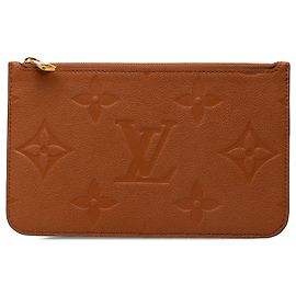Louis Vuitton Brown Monogram Empreinte Giant Neverfull MM Pouch Brown