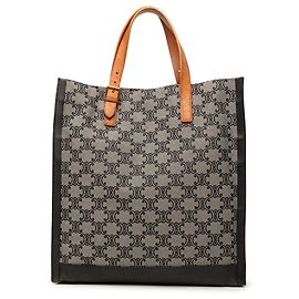 Céline Celine Gray Macadam Canvas Vertical Tote Braun