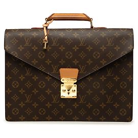 Louis Vuitton Brown Monogram Serviette Conseiller Marrone