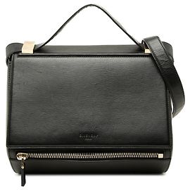 Givenchy Borsa a Tracolla Pandora Box in Pelle di Vitello Granulata Nera Medium Nero