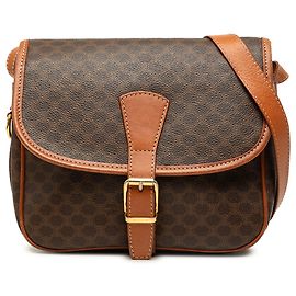 Céline Bolso bandolera Celine Brown Macadam Coated Canvas Castaño