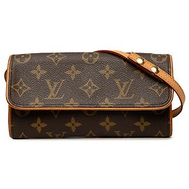 Louis Vuitton Brown Monogram Pochette Twin PM Marron