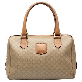 Céline Sac Boston Celine Beige Macadam en toile enduite Beige