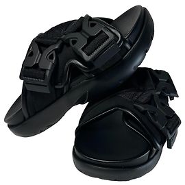 Bottega Veneta Snap Sandals Black Fabric Size 37 Black
