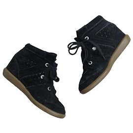 Wunderschöne Isabel Marant Bobby High-Top-Sneaker Schwarz