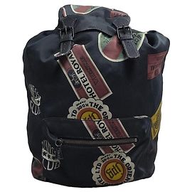 Mochila Jean Paul Gaultier estampado Hotel Stickers Negro