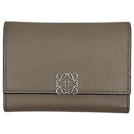 Loewe Tri-fold Wallet in Grayish Leather Grey