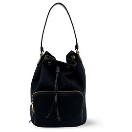 Prada Duet Drawstring Bucket Tessuto Small Black