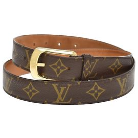 Ceinture Louis Vuitton Ellipse Monogram Canvas Medium Marron