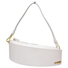 NOVO SACO DE MÃO JACQUEMUS LE BOMBA COURO BRANCO DE OMBRO Branco