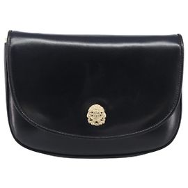 Céline Celine Flap Shoulder Leather Noir