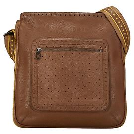 Borsa a tracolla traforata Bottega Veneta Marrone