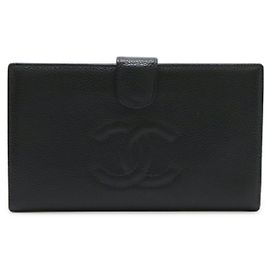 Chanel Coco Mark Clasp Long Wallet Black