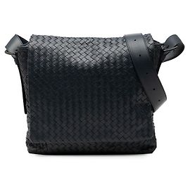 Borsa a tracolla Bottega Veneta Intrecciato Blu