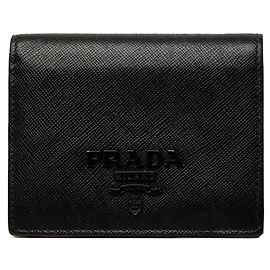 Portefeuille bi-fold Prada Logo Noir
