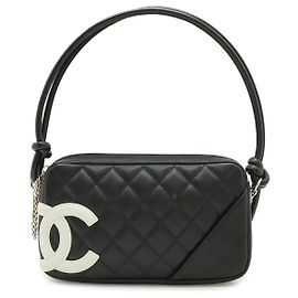 Borsa a tracolla pochette accessori Chanel Cambon Line Nero