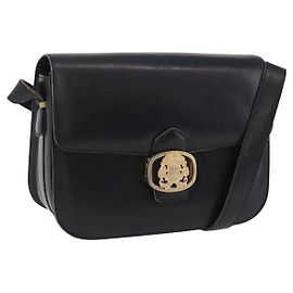 Céline CELINE Shoulder Bag Leather Black Gold Altro