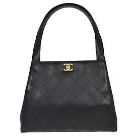 Chanel Vintage Stich Leather Schwarz