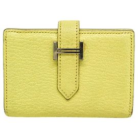 Hermès Hermes Bearn Chevre Mysore Compact Yellow