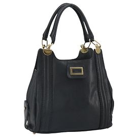 Chloé Irène Bolsa Tote de Couro Preta Preto
