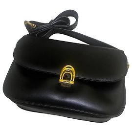 Céline Celine Borsa a tracolla Triomphe in pelle nera Nero
